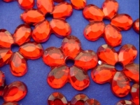 Koraliki - kwiatki 12 mm RUBINOWE