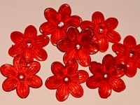 Kwiatki plastikowe 26mm CZERWONE