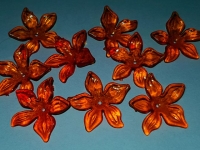 Kwiatki lotosu plastikowe 29mm POMARAŃCZOWE